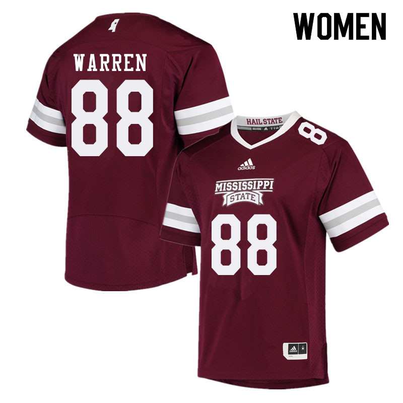 Women #88 Powers Warren Mississippi State Bulldogs College Football Jerseys Sale-Maroon